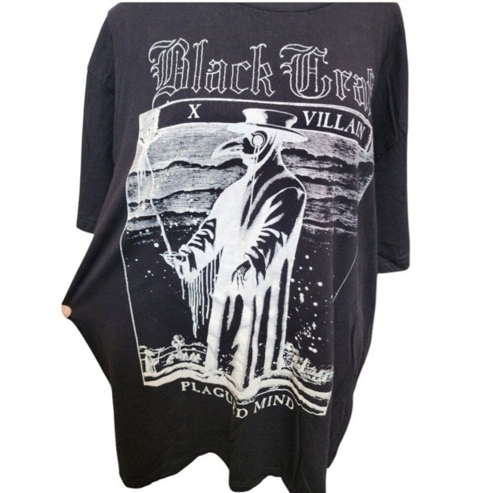 Blackcraft Cult Plagued Mind Villan Tee Size Large Black Goth Punk